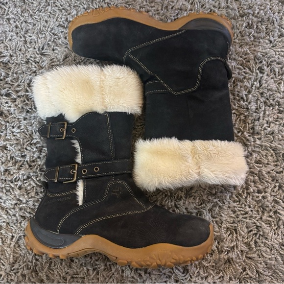 Salomon Women Lhasa Black Suede Fur Winter Snow Boots - Picture 5 of 16